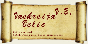 Vaskrsija Belić vizit kartica